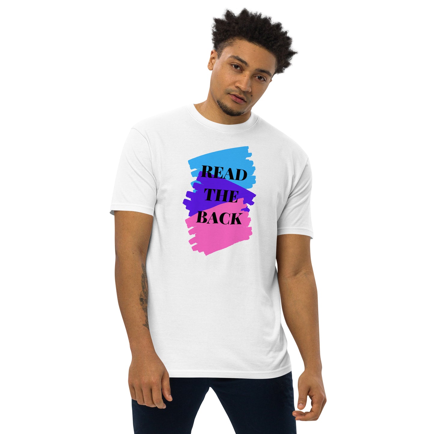 Read the Back Men’s premium heavyweight tee